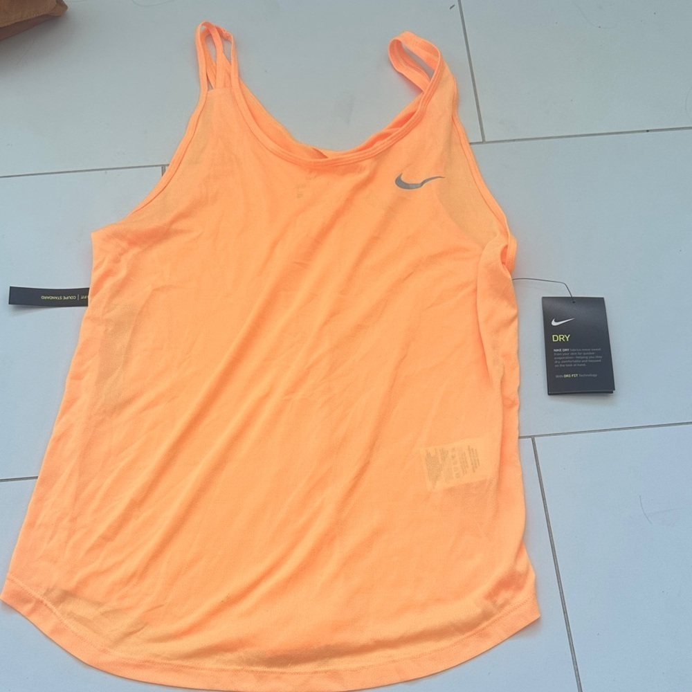 Nike running Women's Neon orange Peach Tank Top M NWT
